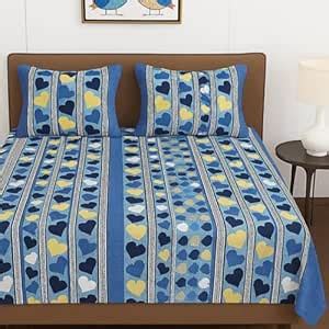 Buy BSB HOME 100% Cotton Feel Double Bed Bedsheet Set | 144 TC Soft ...