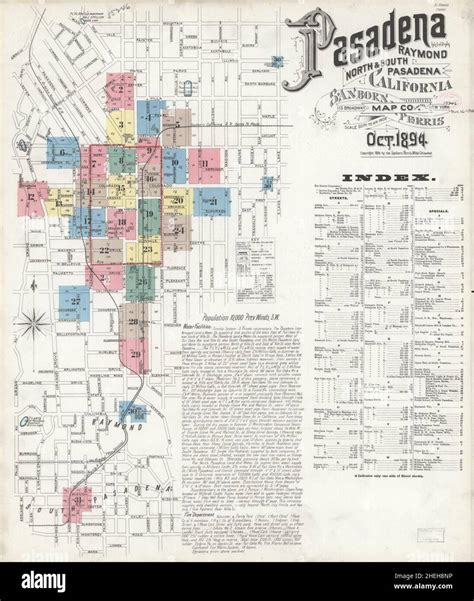 Map of pasadena california hi-res stock photography and images - Alamy