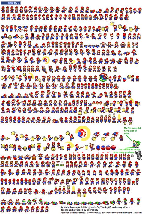 Download Mario Sprite - Super Mario 8 Bit Sprite Sheet - HD Transparent ...