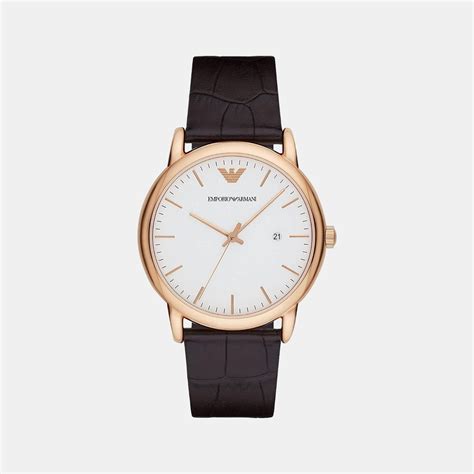 Emporio Armani Luigi Men White Leather Watch AR2502 – Just In Time