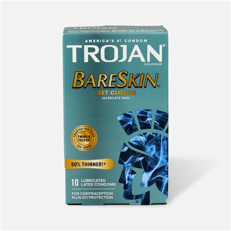 Trojan Sensitivity Bareskin Premium Latex Condoms, 10 ct ...