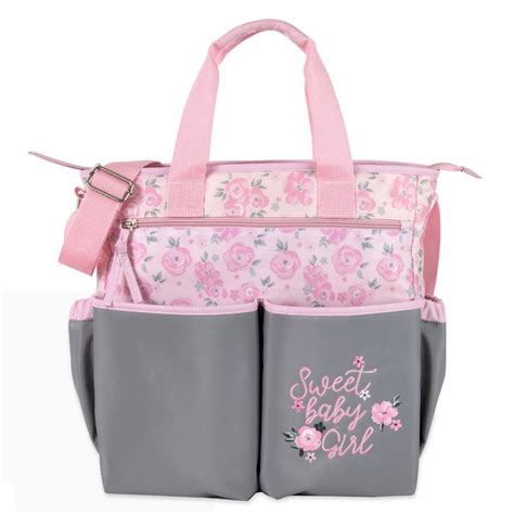 12 Pieces Baby Essentials 3 In 1 Pink Baby Girl Themed Diaper Bag ...