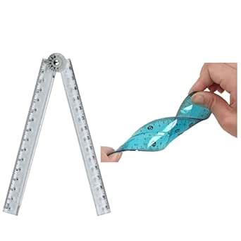Combo Pack of 1Pc Foldable and 1Pc Flexible/Unbreakable Ruler/Scale for ...