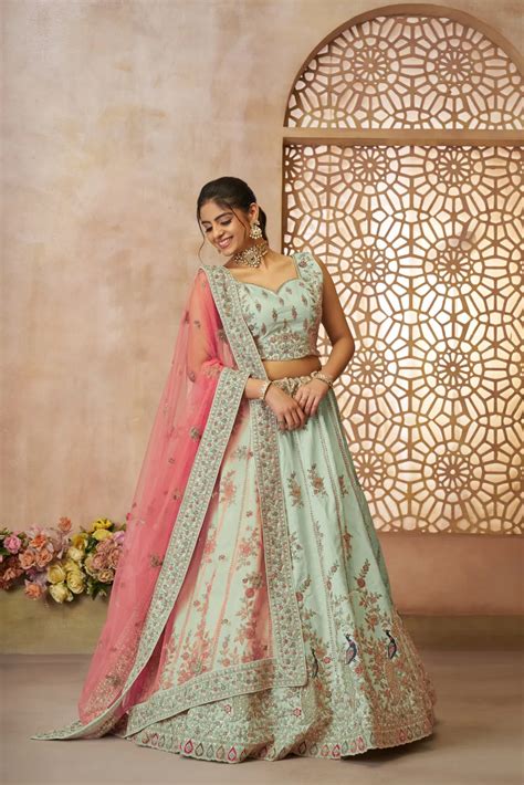 Kesar Fab Elegance Green Zari Silk Lehenga Choli