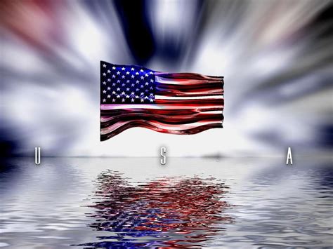 United States Flag Background With Light
