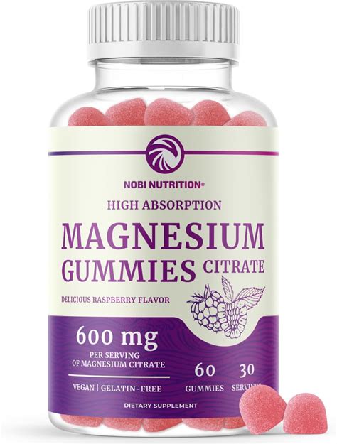 Amazon.com: Magnesium Citrate Gummies | 600mg | High Absorption ...