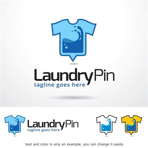 Laundry pin logo template design vector design | Premium Vector