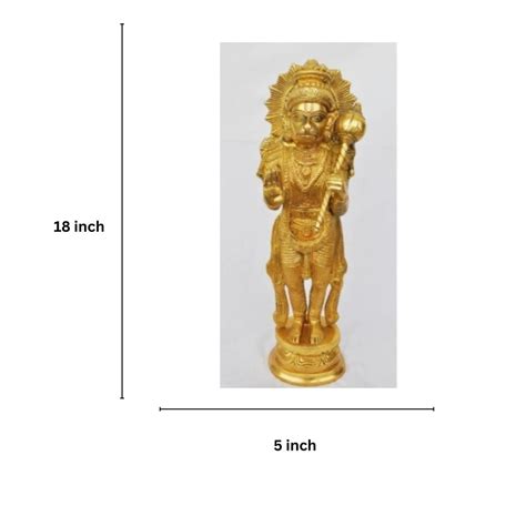 Brass Lord Hanuman Murti | Handcrafted Divine Murti for Spiritual – Ashopi