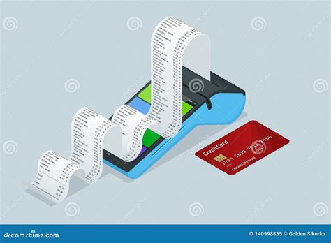 Vector Payment Machine and Credit Card. POS Terminal Confirms the ...