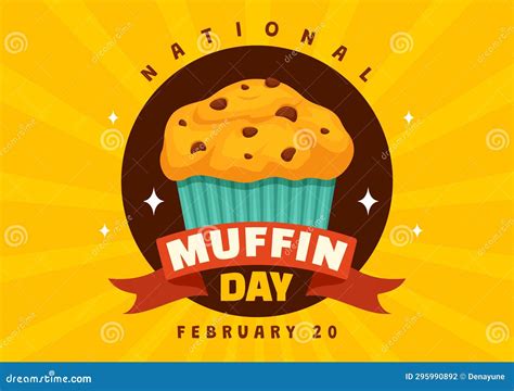 National Muffin Day Vector Illustration on February 20th with Chocolate ...
