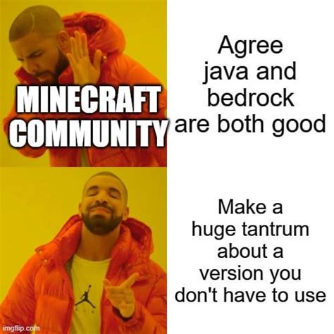Image result for Bedrock vs Java Player Meme