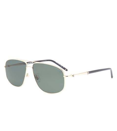 Montblanc Men's Green Aviator Sunglasses
