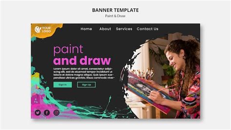 Banner template for drawing and painting artists | Free PSD