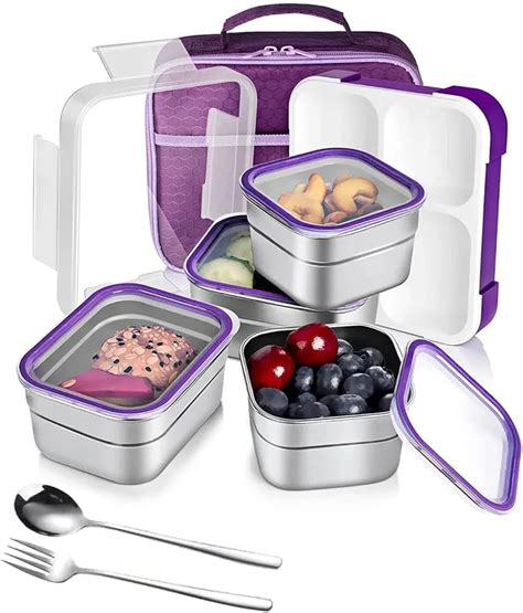 Buy Leakproof Lunch Box with 4 Compartments, Insulated 1060ml, BPA-Free ...
