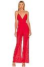 Alice + Olivia Tilly Wide Leg Jumpsuit in Bright Poppy | REVOLVE