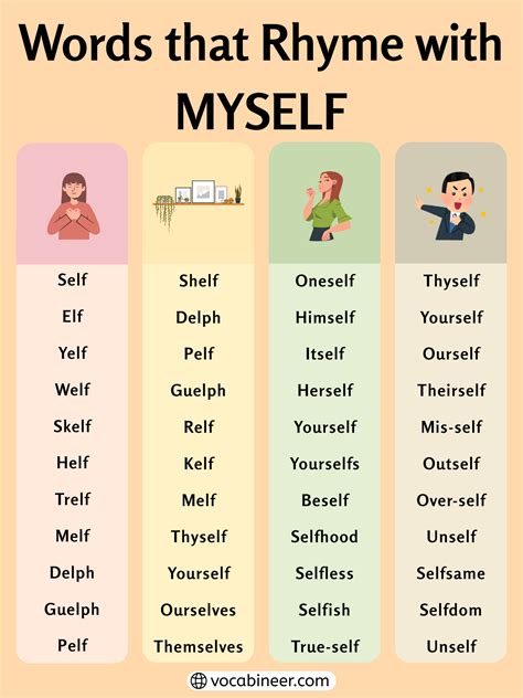 663 Amazing Words That Rhyme with Myself for Poems