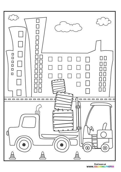 Construction site - Coloring Pages for kids