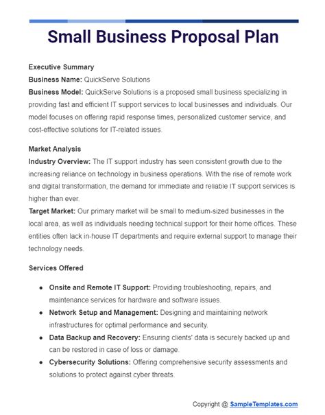 Image result for Small Business Plan Proposal Sample