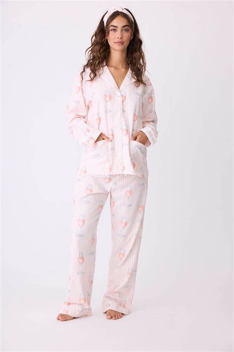 Rose All Day Flannel PJ Set - L / PINK MIST | Pj sets, Flannel pajama ...