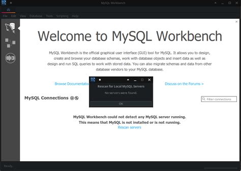 Image result for MySQL Workbench Could Not Detect Any MySQL Server Running