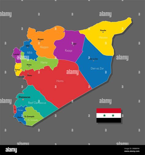 Vector map of Syria with names of cities and with borders city Stock Vector Image & Art - Alamy