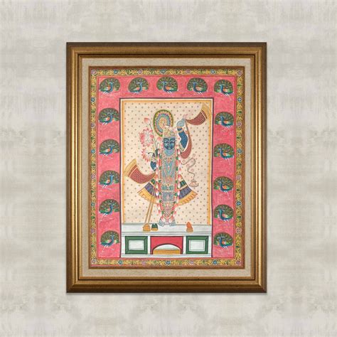 Shrinathji Shringar Pichwai 18 x 24 in | Hand-Painted Art – Artisanal India