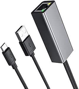 Fire TV Stick Ethernet Adapter - Micro USB to LAN RJ45 with Power ...