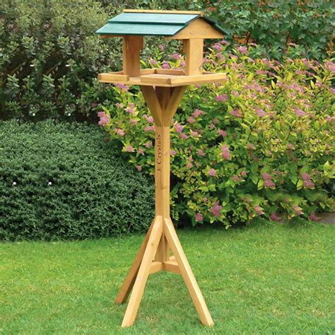 Crystals Wooden Bird Table Feeding Station - Heavy Duty Wood Bird ...