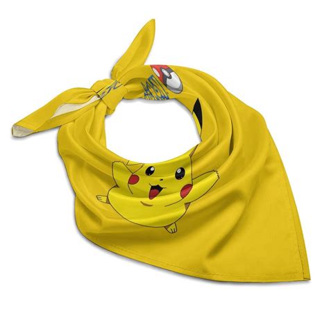 Pokemon-Pikachu Game666 Square Satin Head Scarf Hair Scarves Silk-like ...
