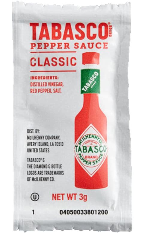 Tabasco Hot Sauce Packets - 3 gram Pack of 50 | Ubuy India