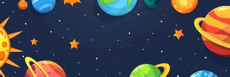 Planetas e estrelas de desenho animado caprichosos padrão sem costura ...