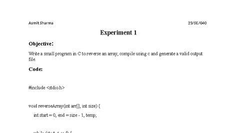 Practical File - DSA Experiment 1 & 3 Code Solutions - Studocu