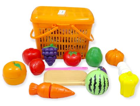 Buy PLUSPOINT Fruit Cut Toy with Storage Basket Realistic Sliceable ...