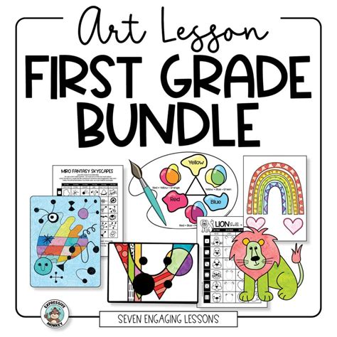 First Grade Art Lessons • Bundle of Elementary Art Activities - Expressive Monkey
