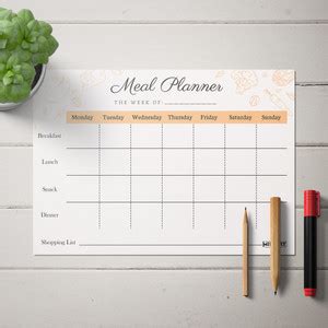 Mimikry Weekly Meal Planner with Fridge Magnet | Undated Tear-Off ...
