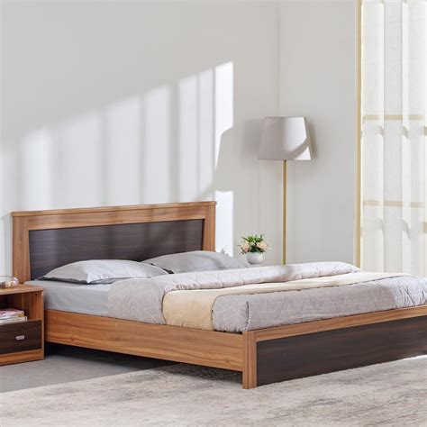 Buy Helio Vincet Queen Bed - Brown from Home Centre at just INR 37493.0