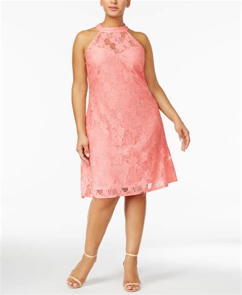 Love Squared Trendy Plus Size Lace Halter Dress Peach 2X - Walmart.com