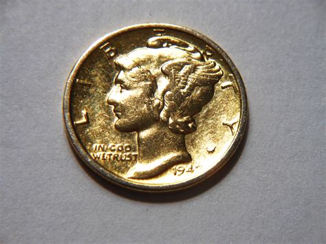1942-S Silver Mercury Dime (Gold Plated) - For Sale, Buy Now Online ...