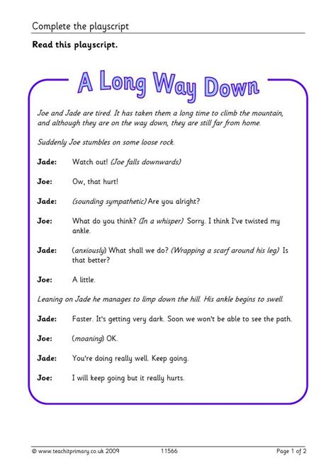 Writing Play Script Worksheet 的图像结果