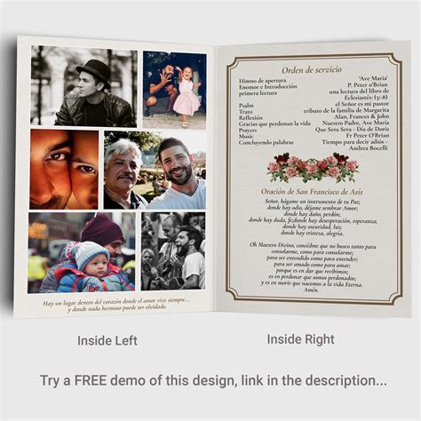Spanish Funeral Program Template, Our Lady of Guadalupe, Printable ...