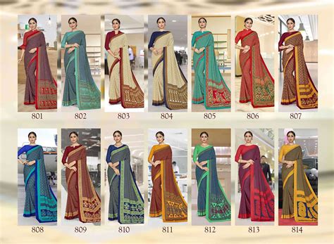 Vol 41-One Plus Bansi Fashion Crape Uniform Sarees – Kavya Style Plus