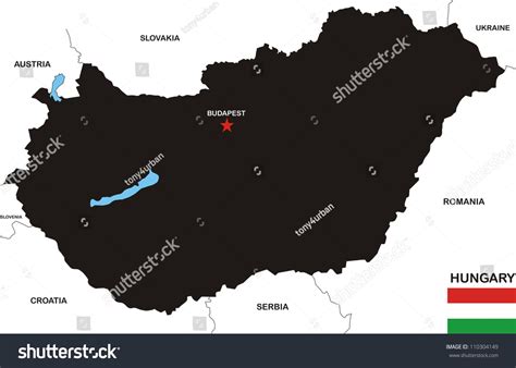 Black Map Hungary Country Neighbors National Stock Illustration 110304149 | Shutterstock