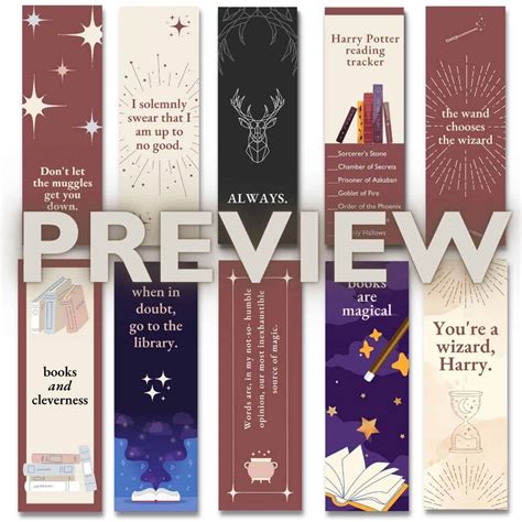10 Free Printable Harry Potter Bookmarks (PDF)