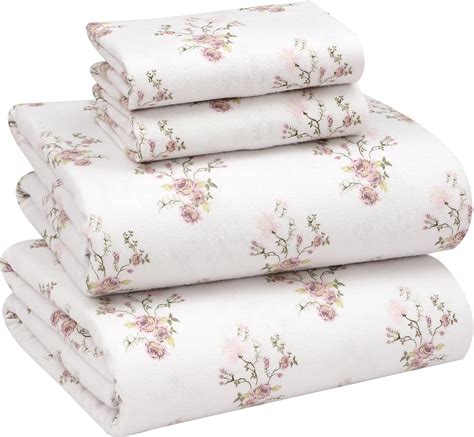 RUVANTI Flannel Sheets Queen Size - 100% Cotton Double Brushed Bed ...