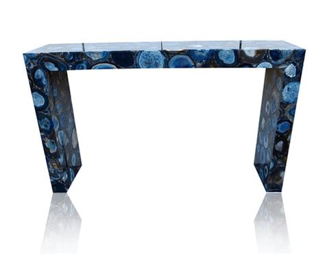 Blue Agate Gemstone Geode Console Table – Luxury Handicrafts