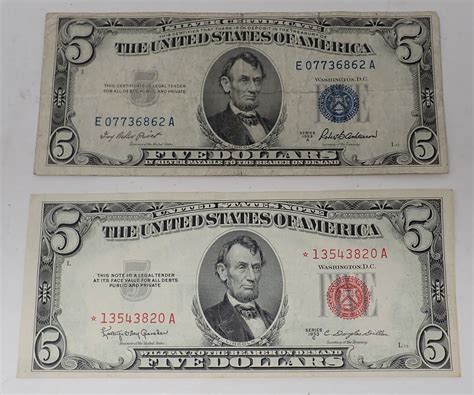 1953 1953a $5 Silver Certificate Bank Note Auction