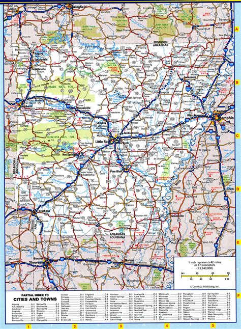 Map of Arkansas roads and highways. Detailed road map of Arkansas with ...