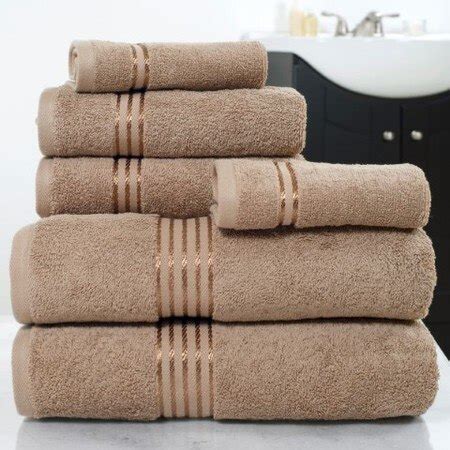 Hastings Home Hastings Home 6-Piece Cotton Bath Towel Set-Taupe ...