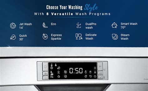 Crompton 13 Place Setting Freestanding Dishwasher with 8 Wash Programs ...