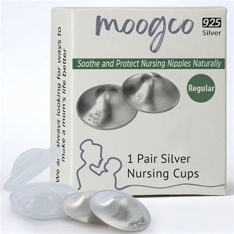 Amazon.com : MOOGCO The Original Silver Nursing Cups - Nipple Shields ...